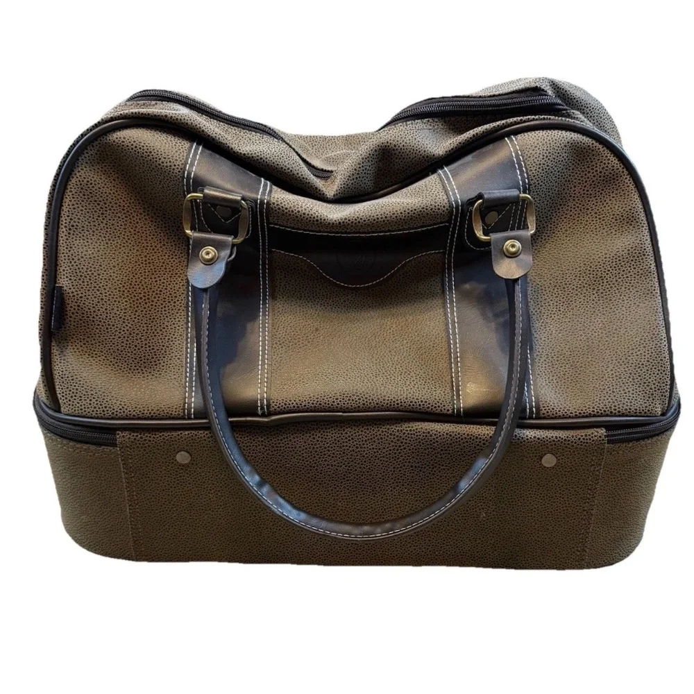 Sovrano Double Decker Golf Duffle Bag Brown Shoe Compartment KG4000 NWT